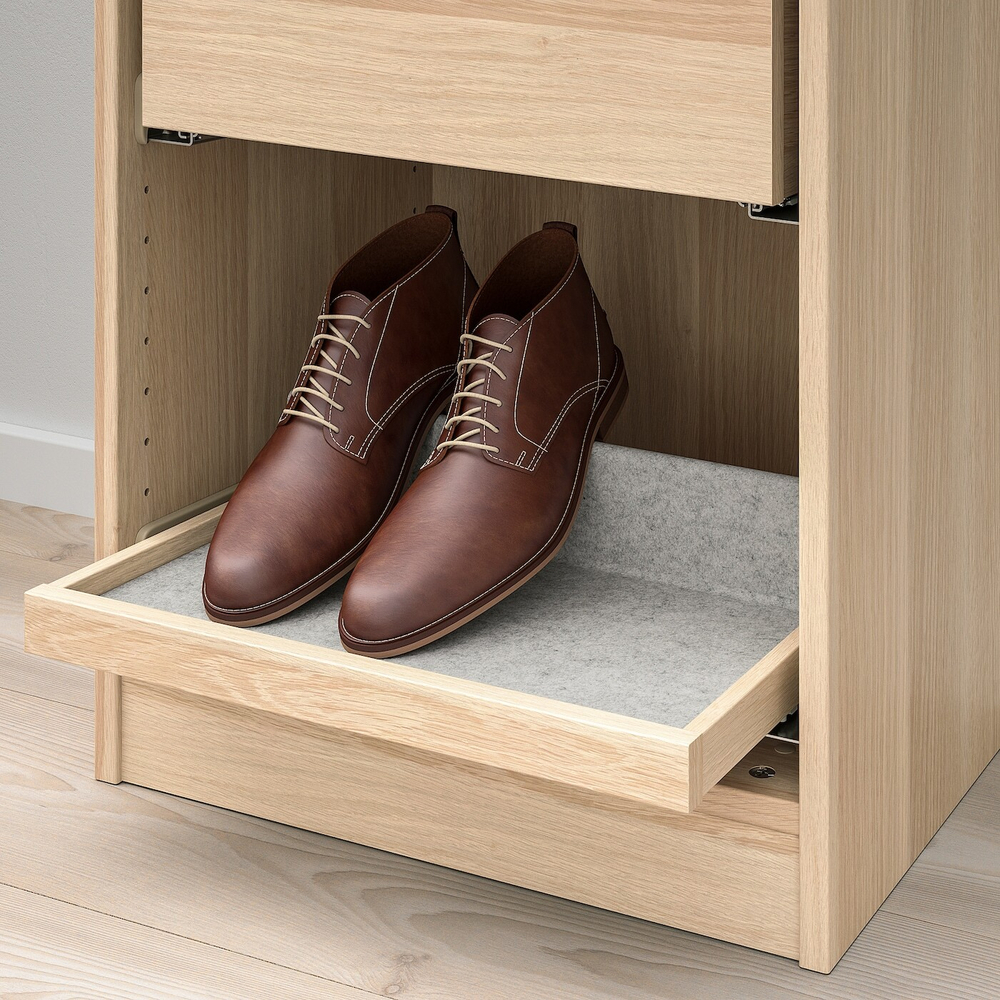 Полка выдвижная IKEA KOMPLEMENT (КОМПЛЕМЕНТ), Белый морёный дуб, 50x35 см