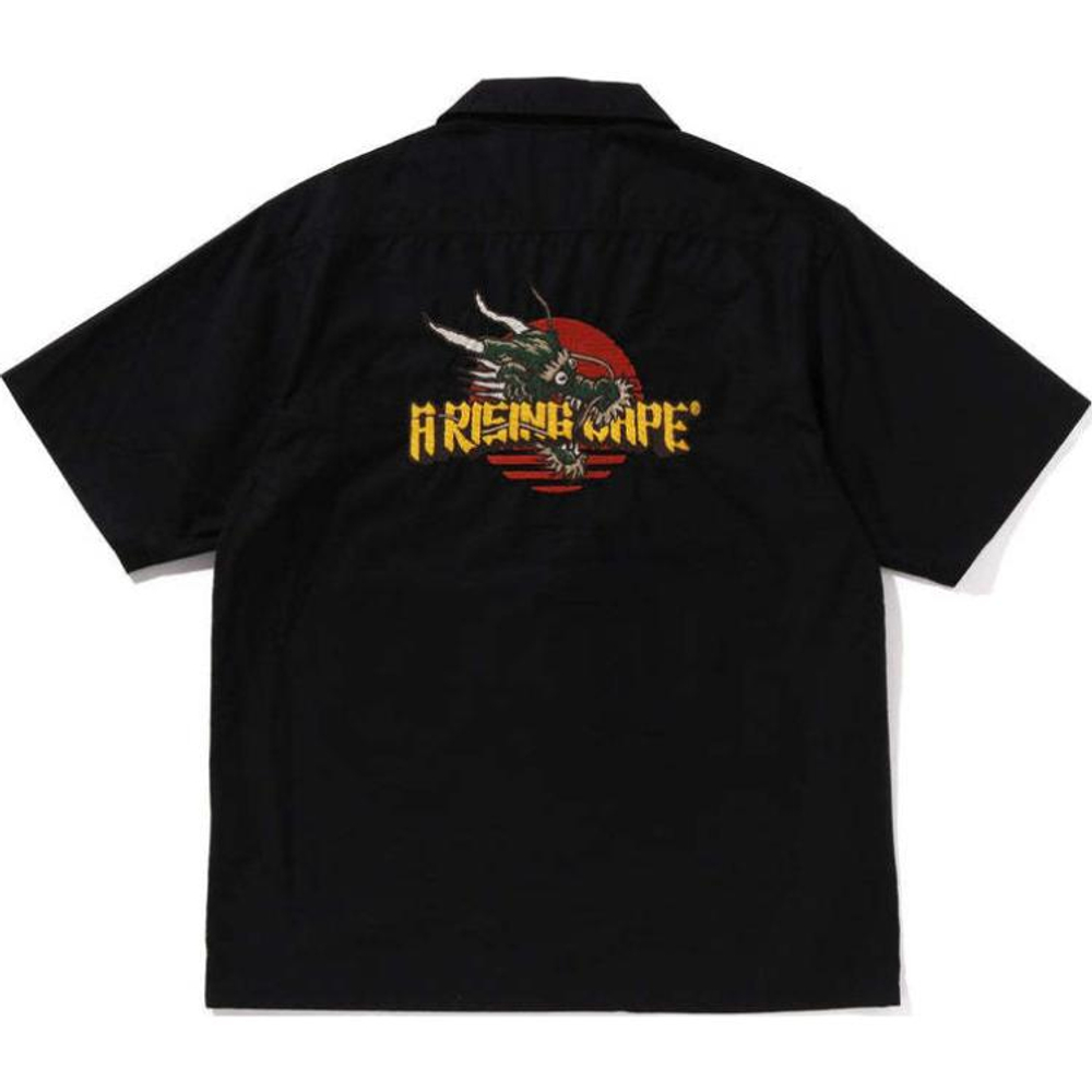 A Bathing Ape Dragon Embroidery Open Collar Shirt