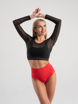 Shadow Long-Sleeved Top, Black