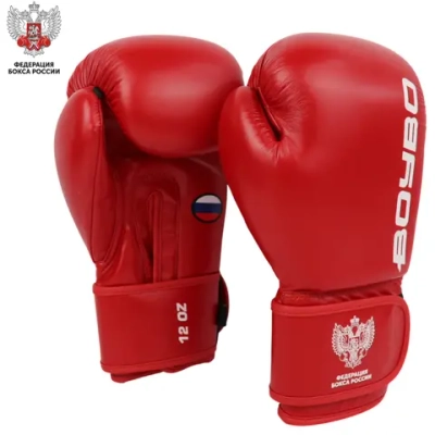 Боксерские перчатки BoyBo TITAN,IB-23 Red, кожа (одобрены ФРБ)