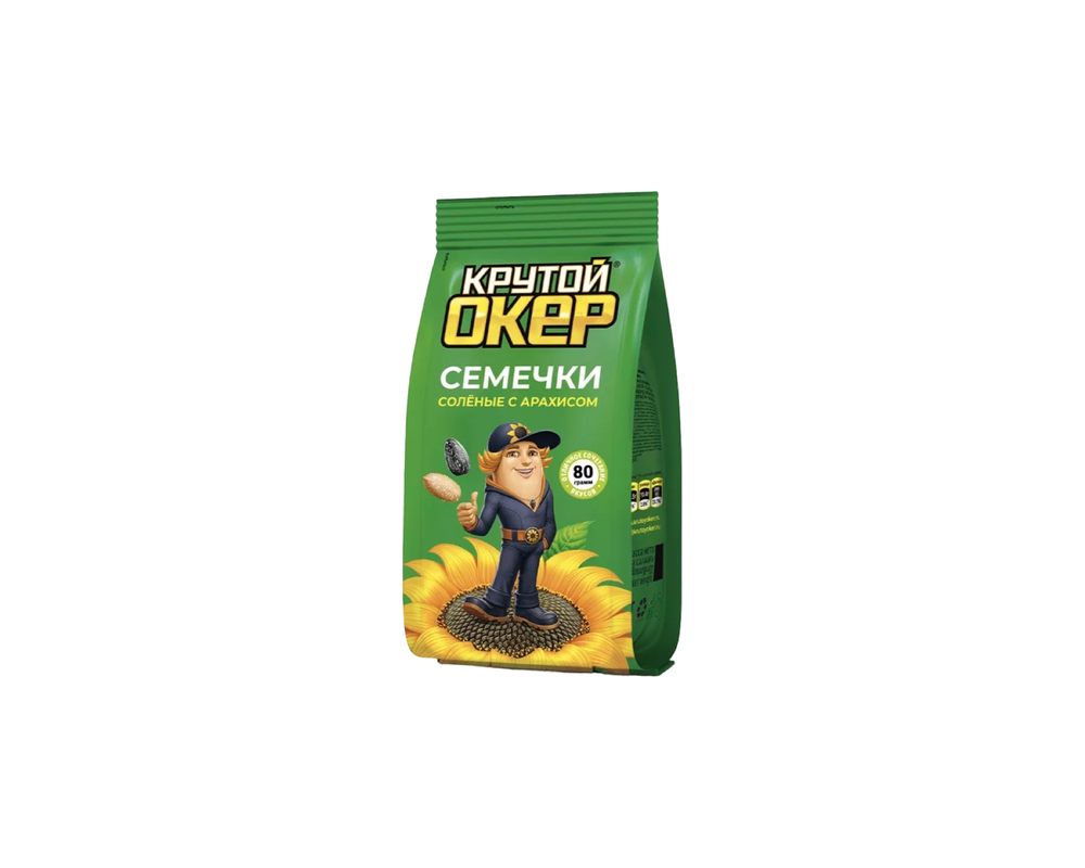 Семечки Крутой Окер с солью и арахисом 80г, шт