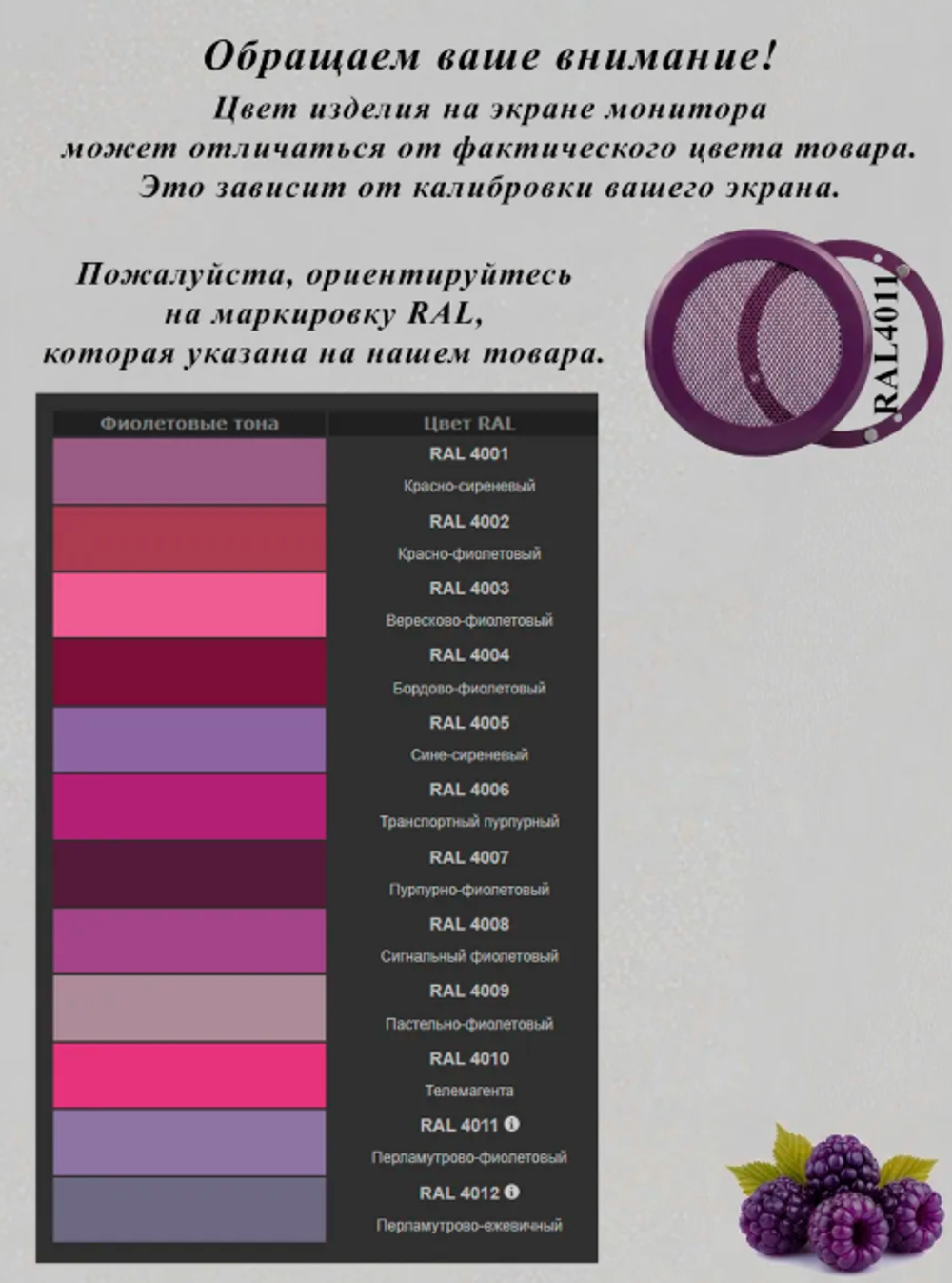 Решетка вентиляционная на магнитах КП100 Ежевика