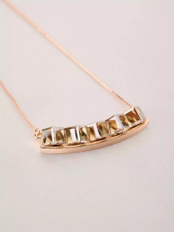 Колье Мираж с дорожкой кубиков Swarovski цвета шампань