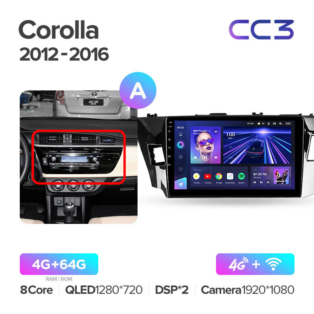 Teyes CC3 10,2"  для Toyota Corolla 2012-2016