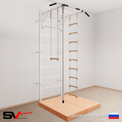 Шведская стенка Sv Sport 5364 (Турник рукоход/Канат/Лестница/Трапеция/Мат 1м)