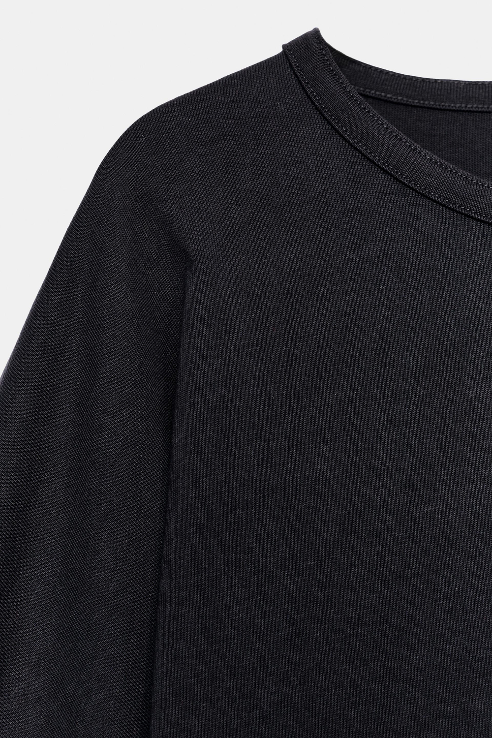 ZARA ХЛОПКОВАЯ ФУТБОЛКА С ШИРОКИМИ РУКАВАМИ, МОРСКОЙ СИНИЙ
