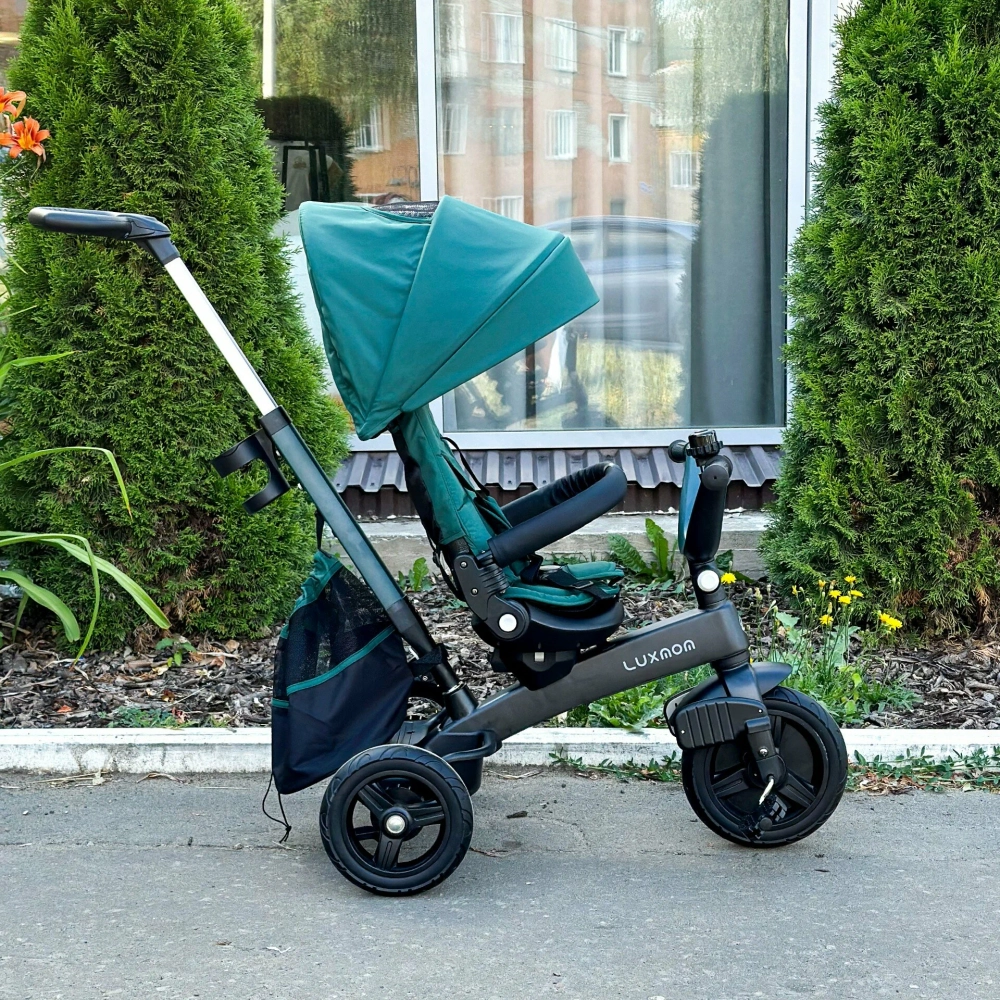 Трехколесный велосипед Luxmom 3001 (с поворотным сиденьем, зеленый)