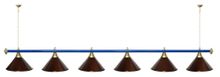Лампа STARTBILLIARDS 6 пл. (плафоны антик медь,штанга золотая,фурнитура золото)