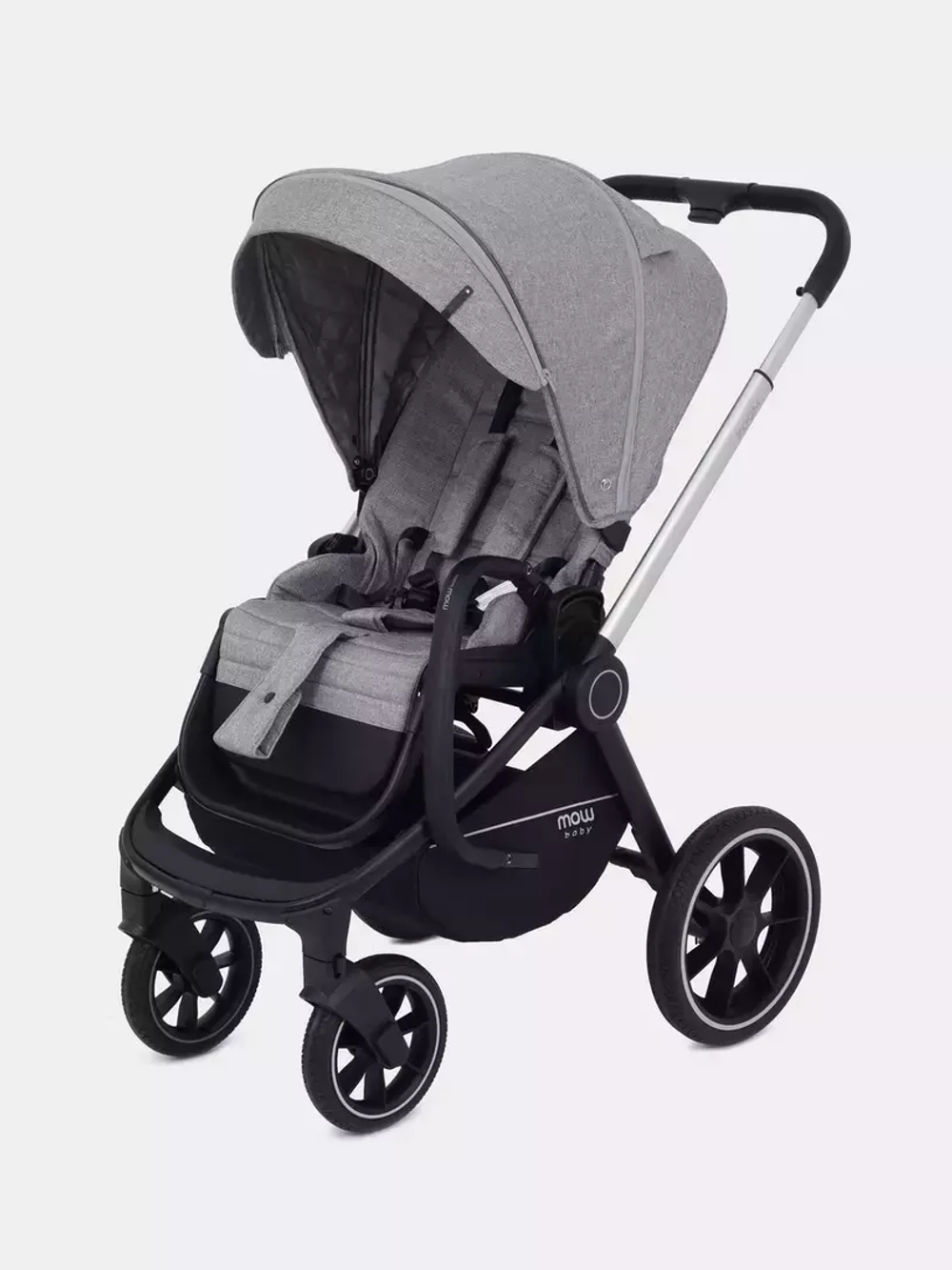 Коляска детская MOWBaby "ZOOM"PU (2в1) RA086 Silver Beige