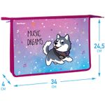 Папка для тетрадей 1 отделение А4 на молнии Berlingo Husky boy, пластик