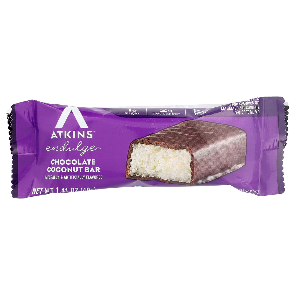 Atkins, Endulge™, шоколадно-кокосовый батончик, 10 батончиков по 40 г (1,41 унции)