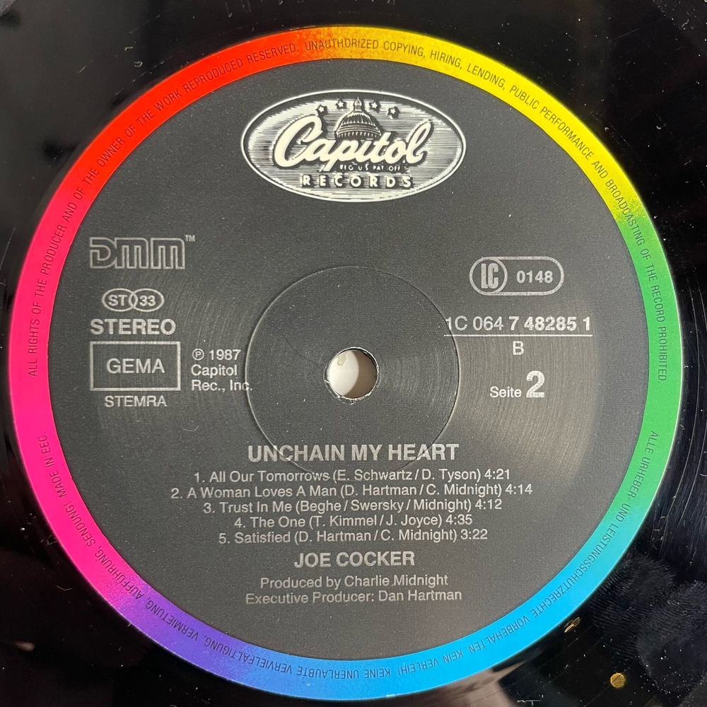 Винтажная виниловая пластинка LP Joe Cocker Unchain My Heart (Germany 1987) Trust In Me