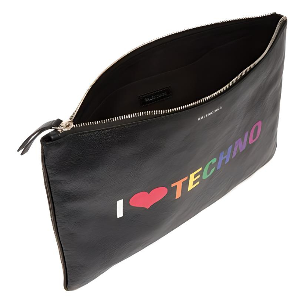 Balenciaga Leather Clutch Women"s Black