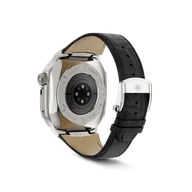 Корпус для Apple Watch ROL41 - Серебристый/Натуральная кожа