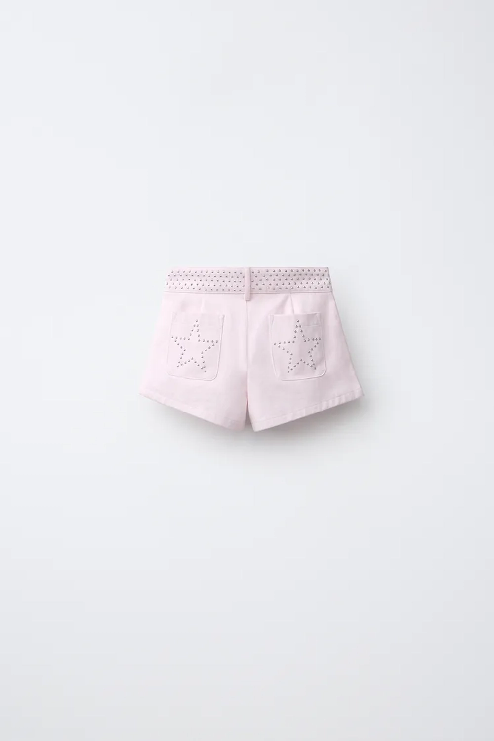 ZARA ШОРТЫ С ЗАКЛЕПКАМИ И ЗВЕЗДАМИ, РОЗОВЫЙ