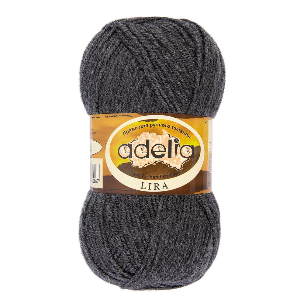 Пряжа Adelia Lira / уп.10 мот. по 50г, 200 м, 20 т.серый Пряжа Adelia Lira / уп.10 мот. по 50г, 200 м, 20 т.серый