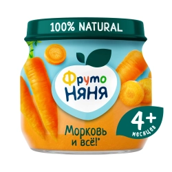 Фрутоняня пюре овощное Морковь 80 г с 4 месяцев