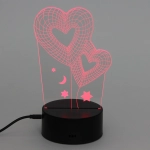 Светильник ночник «3D-Любовь» на пластиковой подставке, с включателем USB