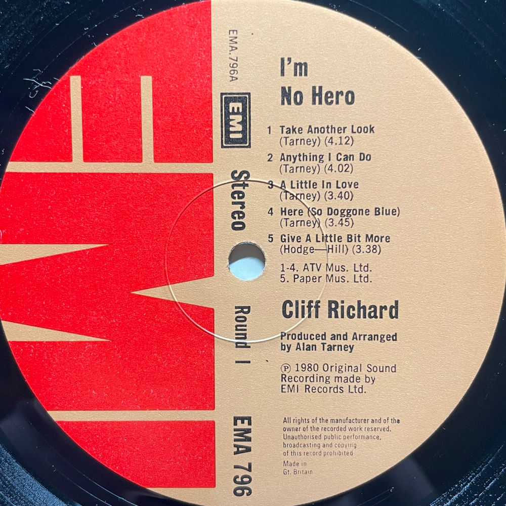 Cliff Richard ‎– I'm No Hero (Англия 1980г.)