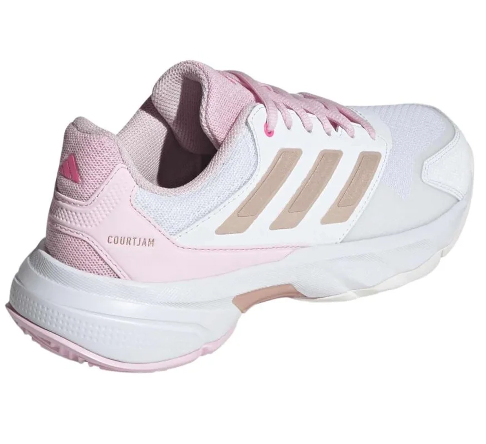 Женские Кроссовки теннисные Adidas CourtJam Control 3 W - cloud white/silver metallic/lucid pink