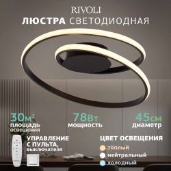 Светильник потолочный светодиодный Rivoli Nelly 6143-101 LED 78 Вт 3000 - 6000 К с пультом | Интерьерные светодиодные светильники