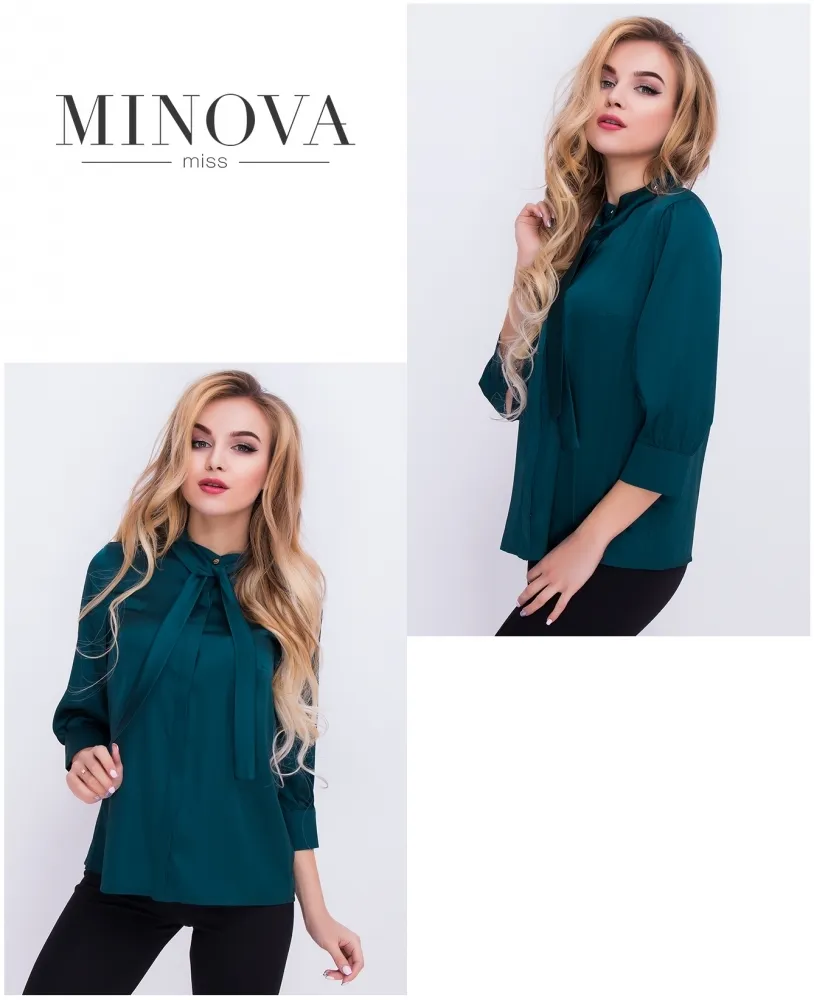 Блуза 8570-темно-зеленый Minova