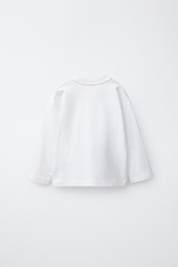ZARA ОДНОТОННЫЙ ЛОНГСЛИВ, БЕЛЫЙ