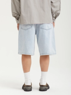 Шорты Октябрь Og Logo Baggy "Blue Heavy Stone Bleached"