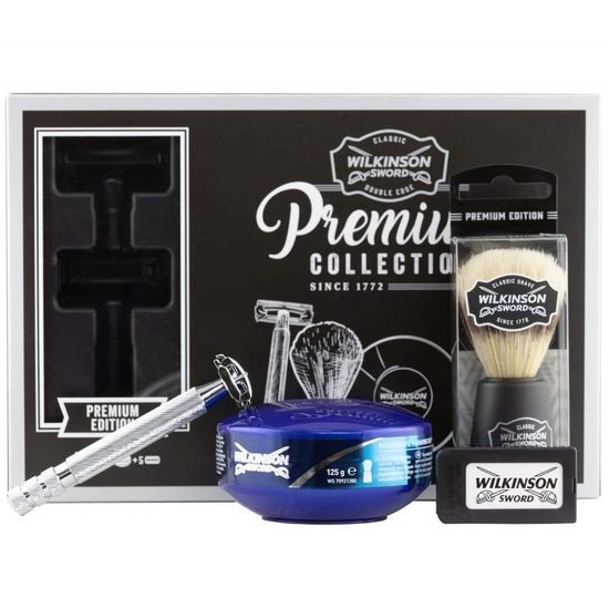 Подарочный набор WILKINSON SWORD Premium collection Бритва + мыло + лезвия + помазок