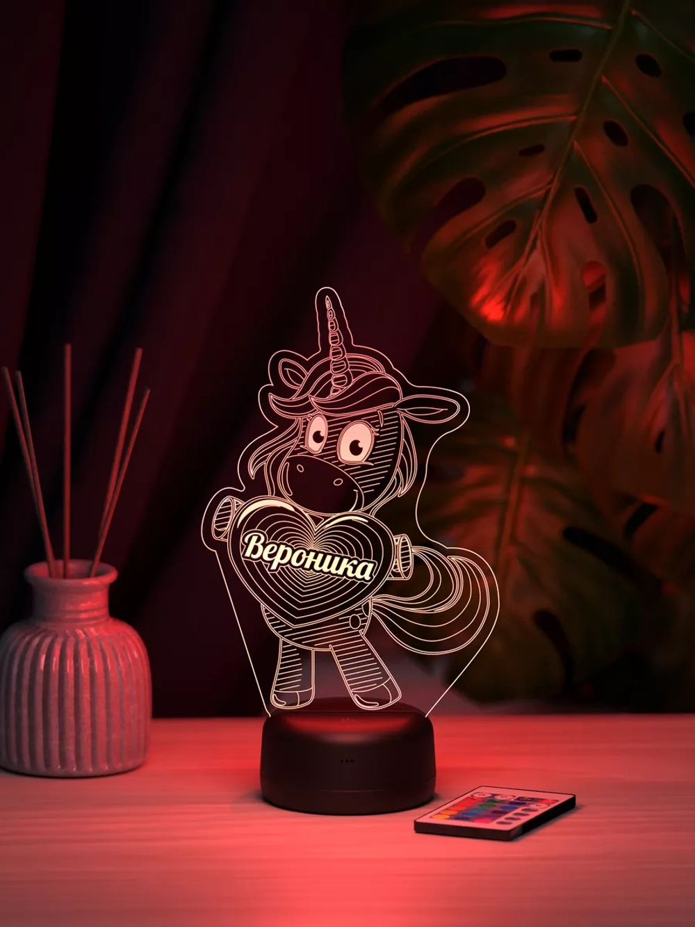 Ночник "Единорог с именем Вероника" - подарок девочке