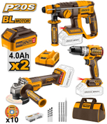 Набор аккумуляторного инструмента INGCO COSLI240202 INDUSTRIAL 20 В 3 шт.