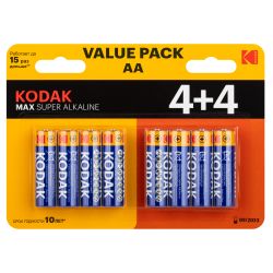 Батарейки Kodak LR6 4+4BL MAX SUPER Alkaline AA | Kodak
