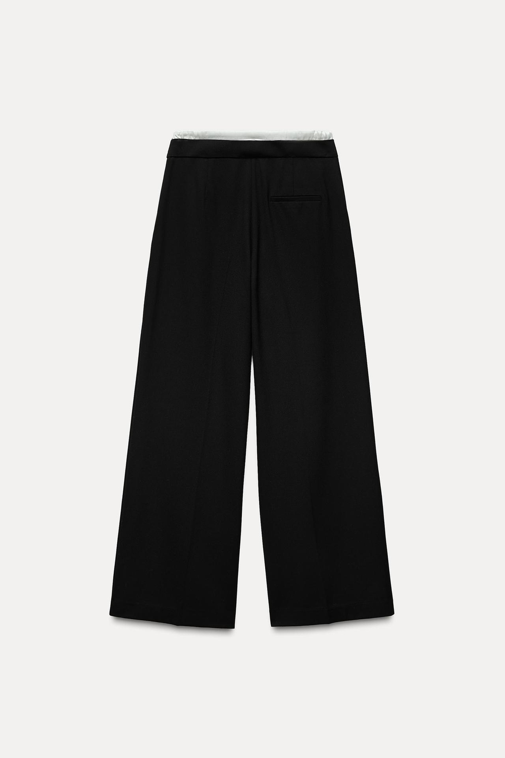 ZARA ШИРОКИЕ БРЮКИ С ДВОЙНЫМ ПОЯСОМ, ЧЕРНЫЙ