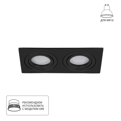 Точечный встраиваемый светильник Arte Lamp TARF A2168PL-2BK, 2хGU10