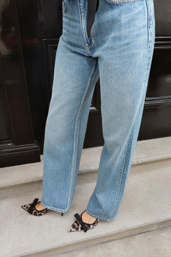 ZARA ТУФЛИ С КАБЛУКОМ И БАНТОМ, РАЗНОЦВЕТНЫЙ
