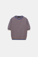 ШЕРСТЯНОЙ СВИТЕР В ПОЛОСКУ С КОРОТКИМИ РУКАВАМИ — ZARA