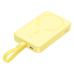 Внешний аккумулятор + Беспроводная зарядка Baseus Magnetic Mini iP Edition C+L+Qi 10000mAh 20W (MagSafe) - Lemon Yellow