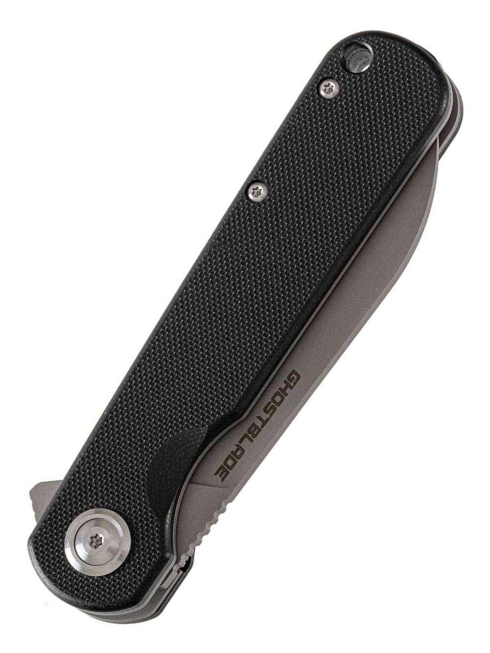 Нож складной GhostBlade Omen, сталь D2, 58-62 HRC, Sheepfoot, рукоять G10 чёрная, замок Liner lock, флиппер, 110 г