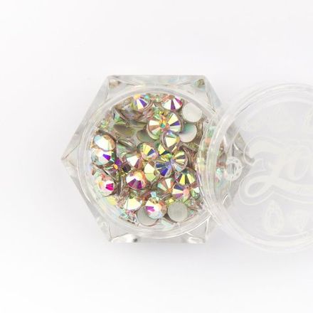 Zoo nail Стразы стеклянные прозрачные ABC голография SS16 (4мм), 100шт