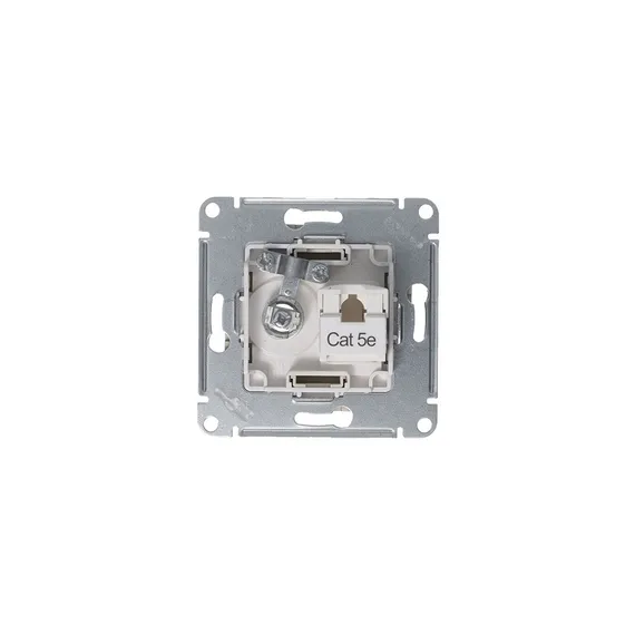 Розетка мультимедийная двойная ТВ + компьютерная RJ45 Cat 5e Systeme Electric AtlasDesign Алюминий ATN000389