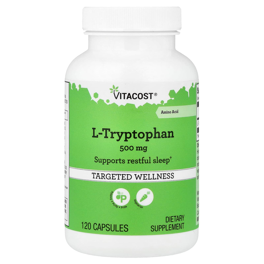 Vitacost, L-Tryptophan, 500 mg, 120 Capsules