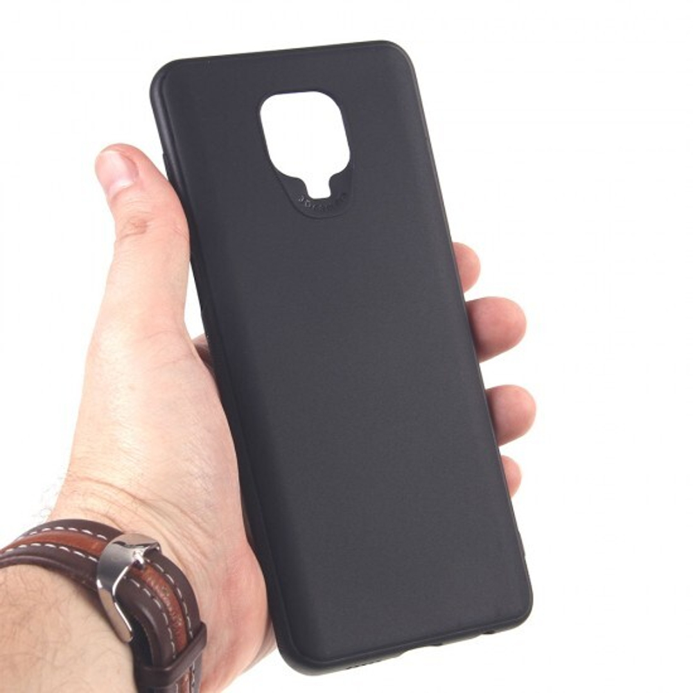 Чехол для Xiaomi Redmi Note 9 Pro/Pro Max черный силиконовый с защитой камеры, 012424 Черный
