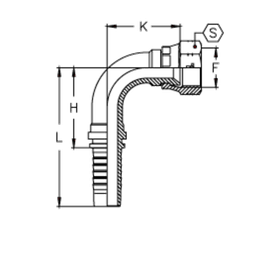 Фитинг DN 08 JIC (Г) 9/16 (90)