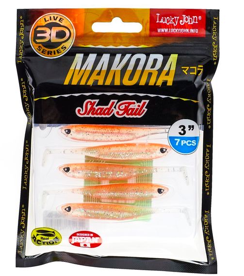 Виброхвосты LJ 3D Series MAKORA SHAD TAIL 3.0in (07,60)/007 7шт.