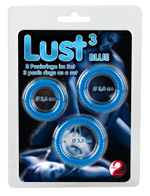 Набор из трех синих силиконовых колец Lust (Цвет: синий)