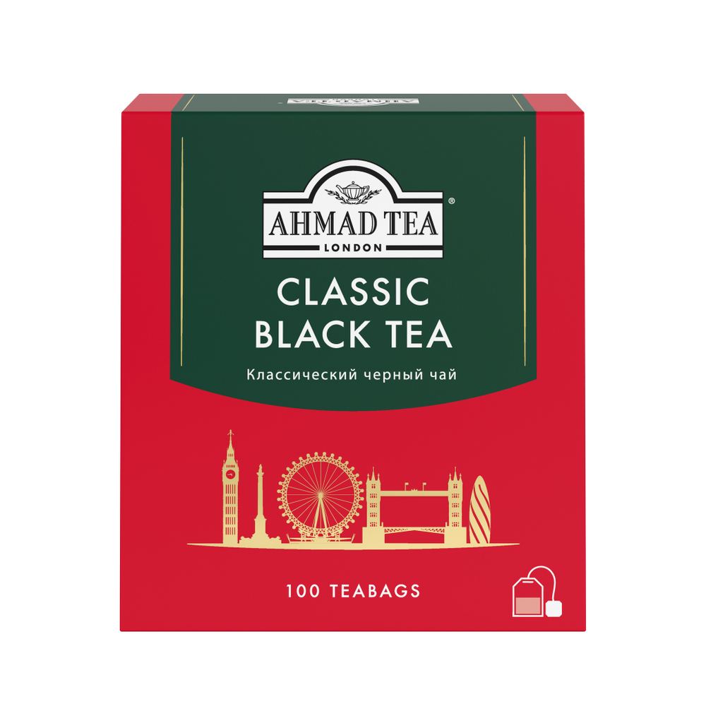 Чай "Ahmad Tea", Чай черный "Классический", пакетики с ярлычками, 100х2г