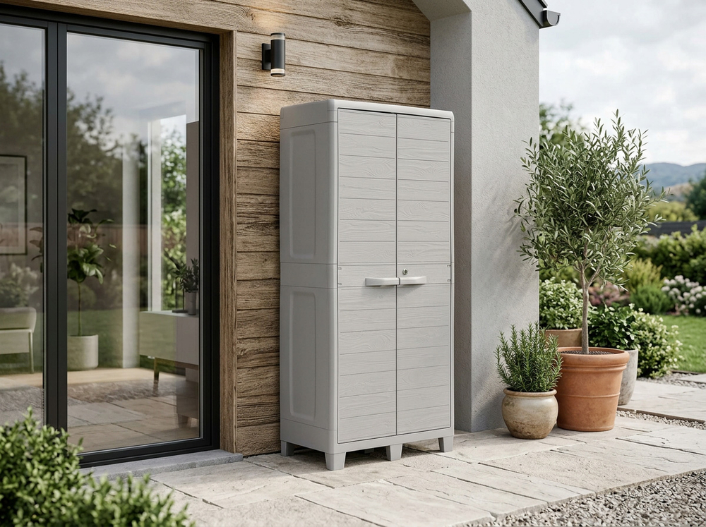 Уличный пластиковый шкаф Toomax Woody's XL Shelves Grey