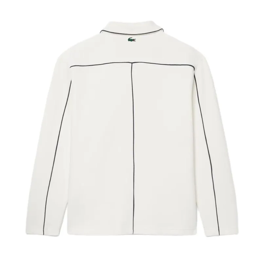 Мужская теннисная кофта Lacoste Tennis Heritage Zipped Badge Accent - white/navy blue