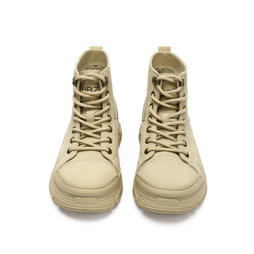 UBZ Desert Boots Cow Split Leather Short Combat Boots Women"s Sand Dune