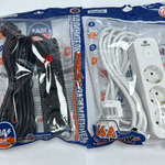 Фильтр сетевой FaizFull FU16, 240V/16A 3 розетки, 2м, цвет: Черный